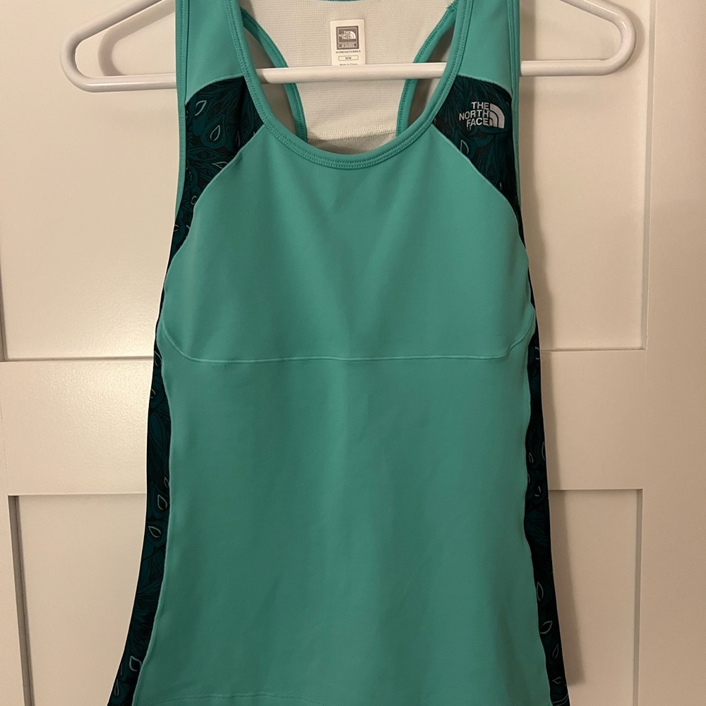 The North Face Teal and White Tank Top